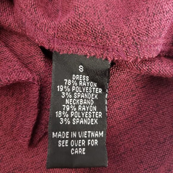 By And By Womens Sweater Dress Size Small Keyhole Neck Long Sleeve Pockets Wine - Picture 11 of 11